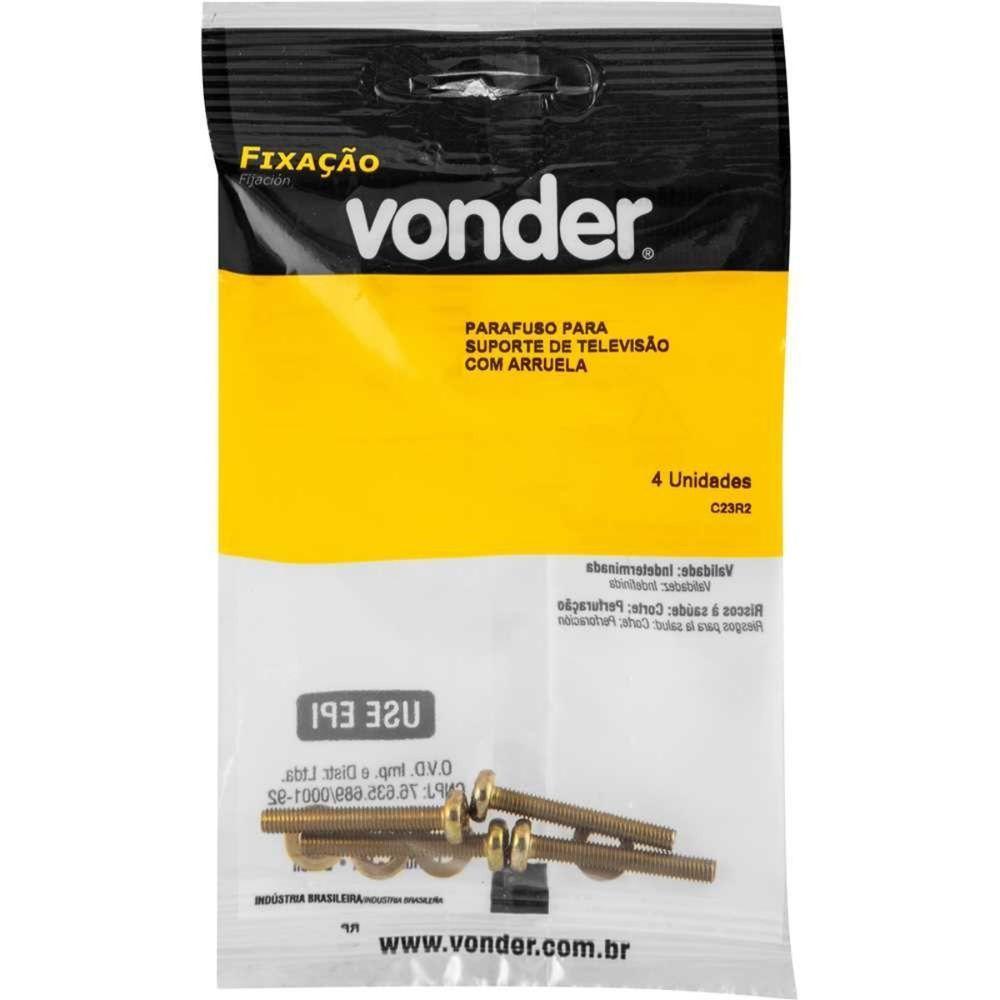 Parafuso Suporte De Tv 6x45 Mm Arruela M6 4 Peças Vonder - 5