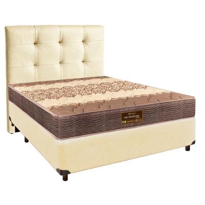 Cama + Box Bege E Colchão D26 Casal - Ortophedic Sankonfort + Cabeceira
