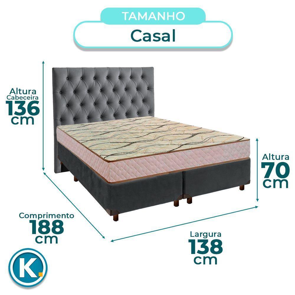 Cama + Box Blindado E Colchão D33 Casal - Maxsono Paropas + Cabeceira - 3