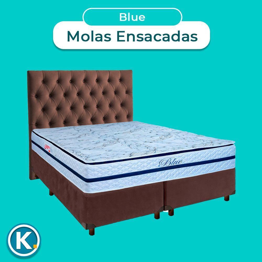 Cama + Box Marrom E Colchão Molas Ensacadas Queen - Blue Paropas + Cabeceira - 4