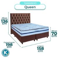 Cama + Box Marrom E Colchão Molas Ensacadas Queen - Blue Paropas + Cabeceira - 3