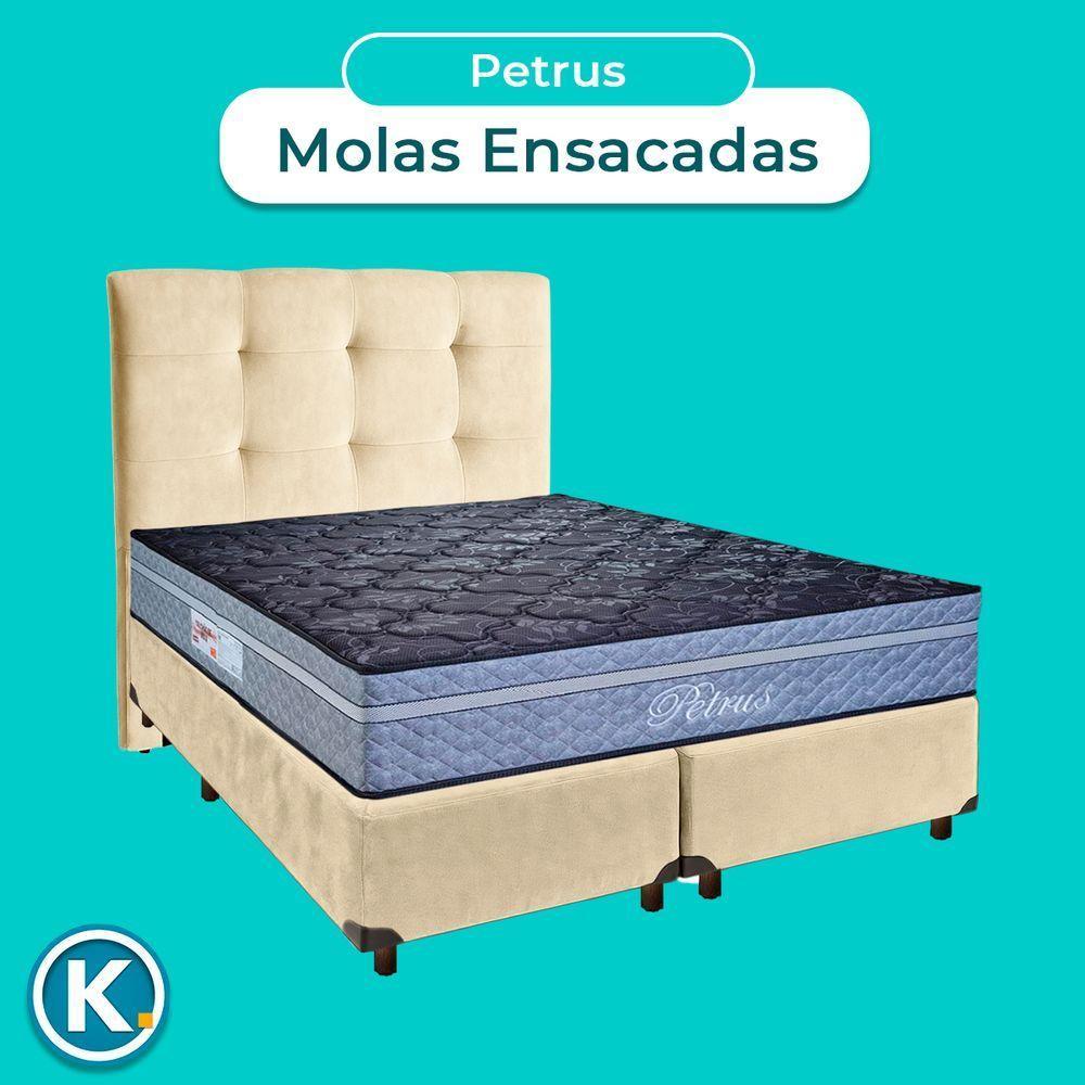 Cama + Box Blindado E Colchão Molas Ensacadas Casal - Petrus Paropas + Cabeceira - 4