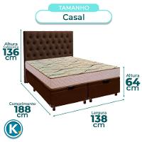 Cama + Bau Blindado E Colchão D33 Casal - Maxsono Paropas + Cabeceira - 3
