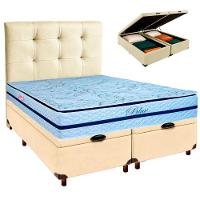 Cama + Bau Blindado E Colchão Molas Ensacadas Queen - Blue Paropas + Cabeceira - 1