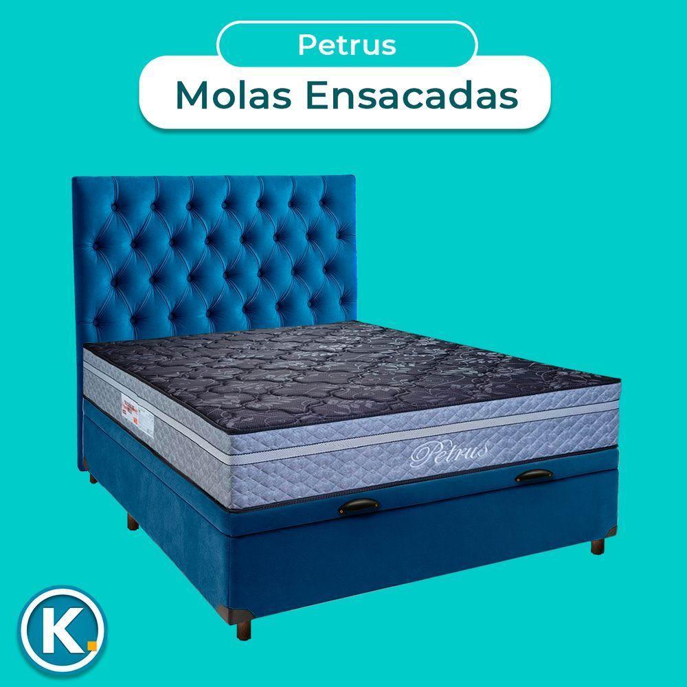Cama + Bau Blindado E Colchão Molas Ensacadas Casal - Petrus Paropas + Cabeceira - 4