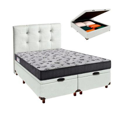 Cama + Bau Blindado E Colchão Ortobom D33 Casal - Iso100 + Cabeceira