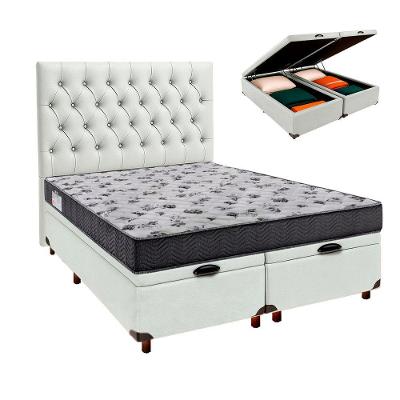 Cama + Bau Blindado E Colchão Ortobom D33 Casal - Iso100 + Cabeceira