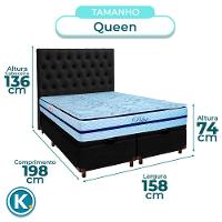 Cama + Bau Blindado E Colchão Molas Ensacadas Queen - Blue Paropas + Cabeceira - 3