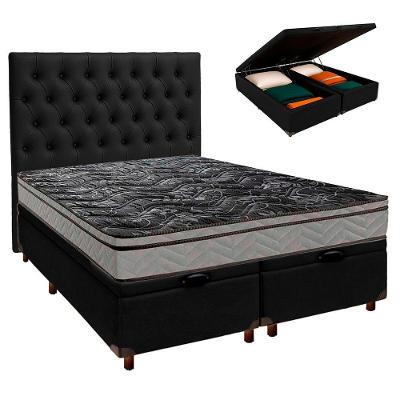 Cama + Bau Blindado E Colchão D28 Casal - Conforto Paropas + Cabeceira
