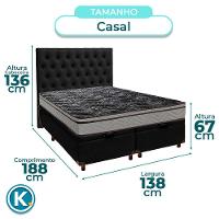 Cama + Bau Blindado E Colchão D28 Casal - Conforto Paropas + Cabeceira - 3