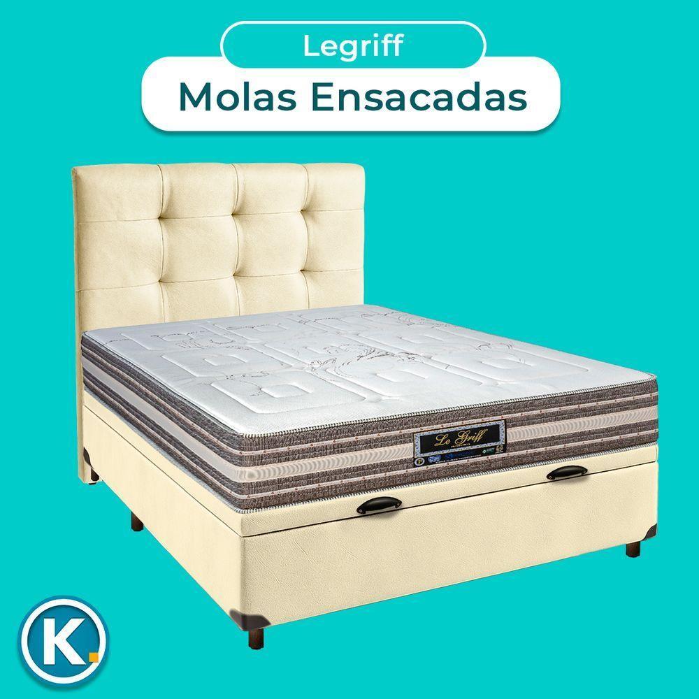 Cama + Bau Blindado E Colchão Molas Ensacadas Casal - Legriff Sankonfort + Cabeceira - 4