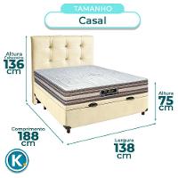 Cama + Bau Blindado E Colchão Molas Ensacadas Casal - Legriff Sankonfort + Cabeceira - 3