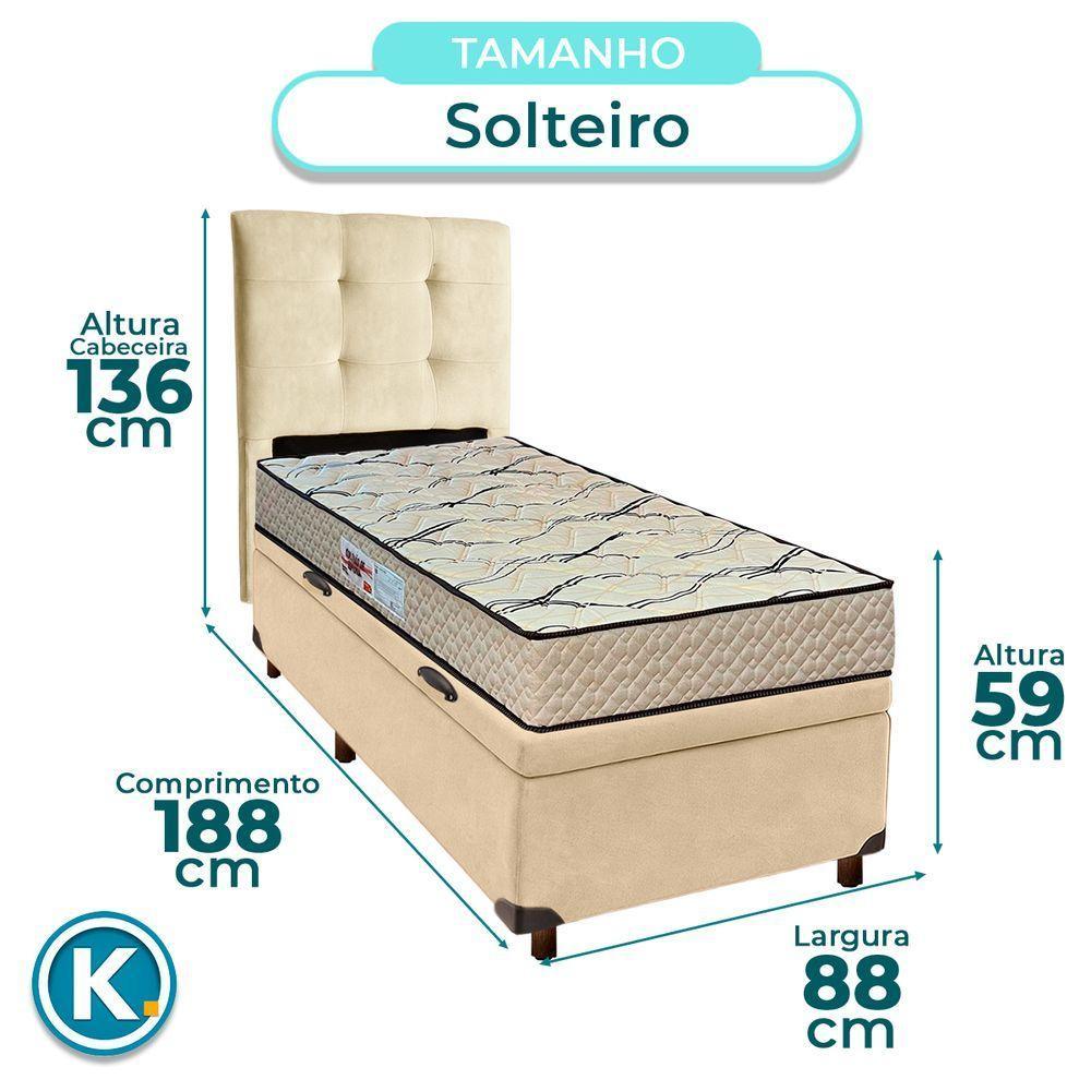 Cama + Bau Perola E Colchão D33 Solteiro - Maxsono Paropas + Cabeceira - 2