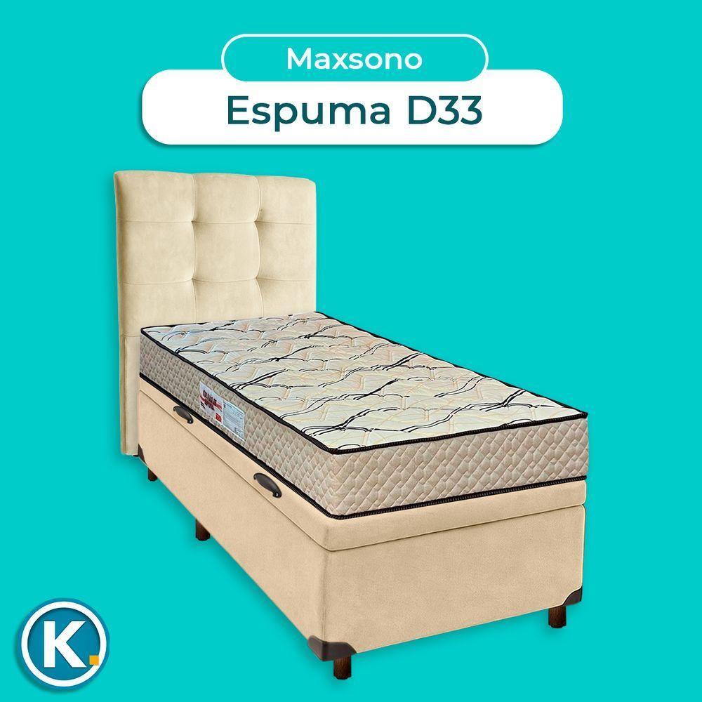 Cama + Bau Perola E Colchão D33 Solteiro - Maxsono Paropas + Cabeceira - 3