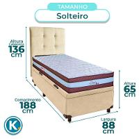 Cama + Bau Perola E Colchão Molas Ensacadas Solteiro - Legaccy Paropas + Cabeceira - 3