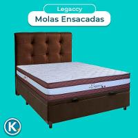 Cama + Bau Marrom E Colchão Molas Ensacadas Casal - Legaccy Paropas + Cabeceira - 3