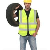 Colete Faixa Sinalizador Epi Refletivo Kit 15 Unidades Blusao Fluorescente Obra Bolsos Ziper Segurança