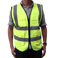 Colete Faixa Sinalizador Epi Refletivo Kit 15 Unidades Blusao Fluorescente Obra Bolsos Ziper Segurança - 5