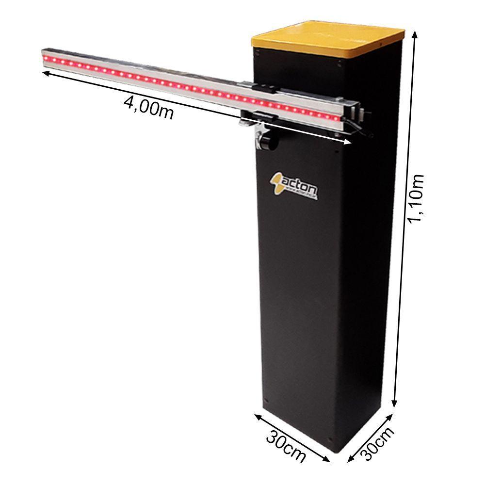 Cancela Automática Para Usinas Slim V2 4,00m Com Kit Led Acton Cinza - 2