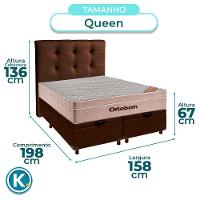 Cama + Bau Blindado E Colchão Ortobom Molas Ensacadas Queen - Airtech + Cabeceira - 3