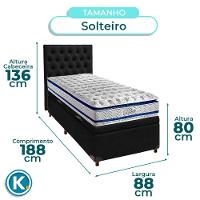Cama + Bau Blindado E Colchão Molas Ensacadas Solteiro - Blue Paropas + Cabeceira - 5