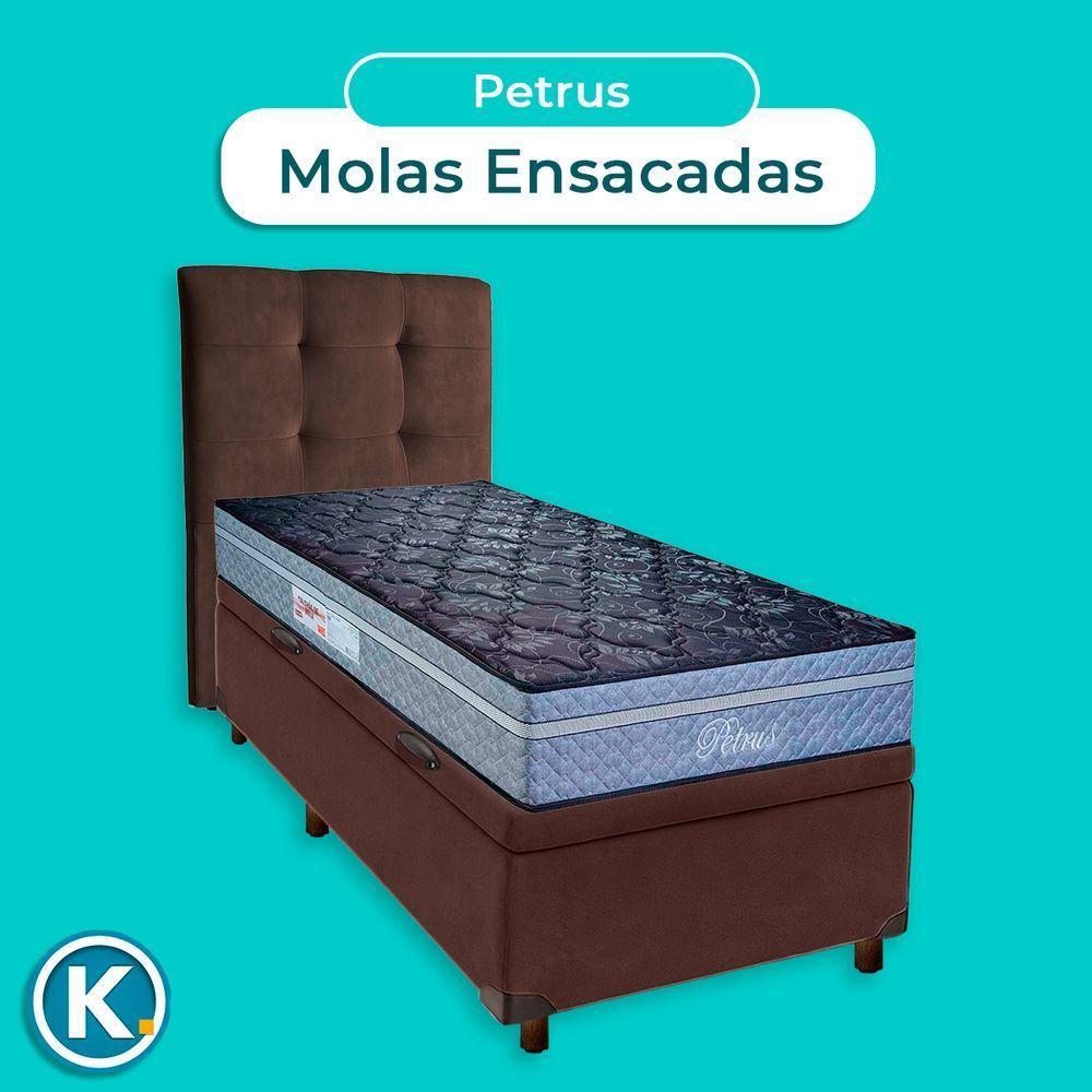 Cama + Bau Blindado E Colchão Molas Ensacadas Solteiro - Petrus Paropas + Cabeceira - 4