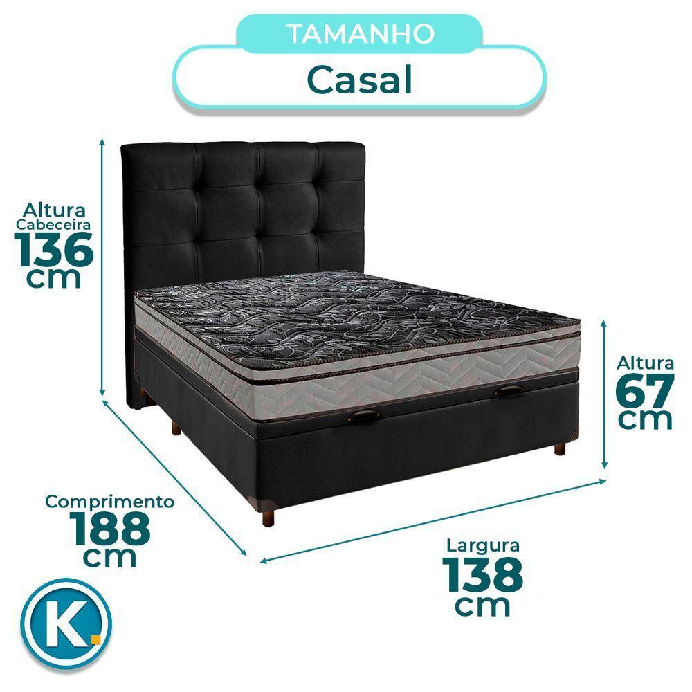 Cama + Bau Blindado E Colchão D28 Casal - Conforto Paropas + Cabeceira - 3