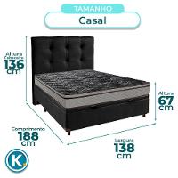 Cama + Bau Blindado E Colchão D28 Casal - Conforto Paropas + Cabeceira - 3