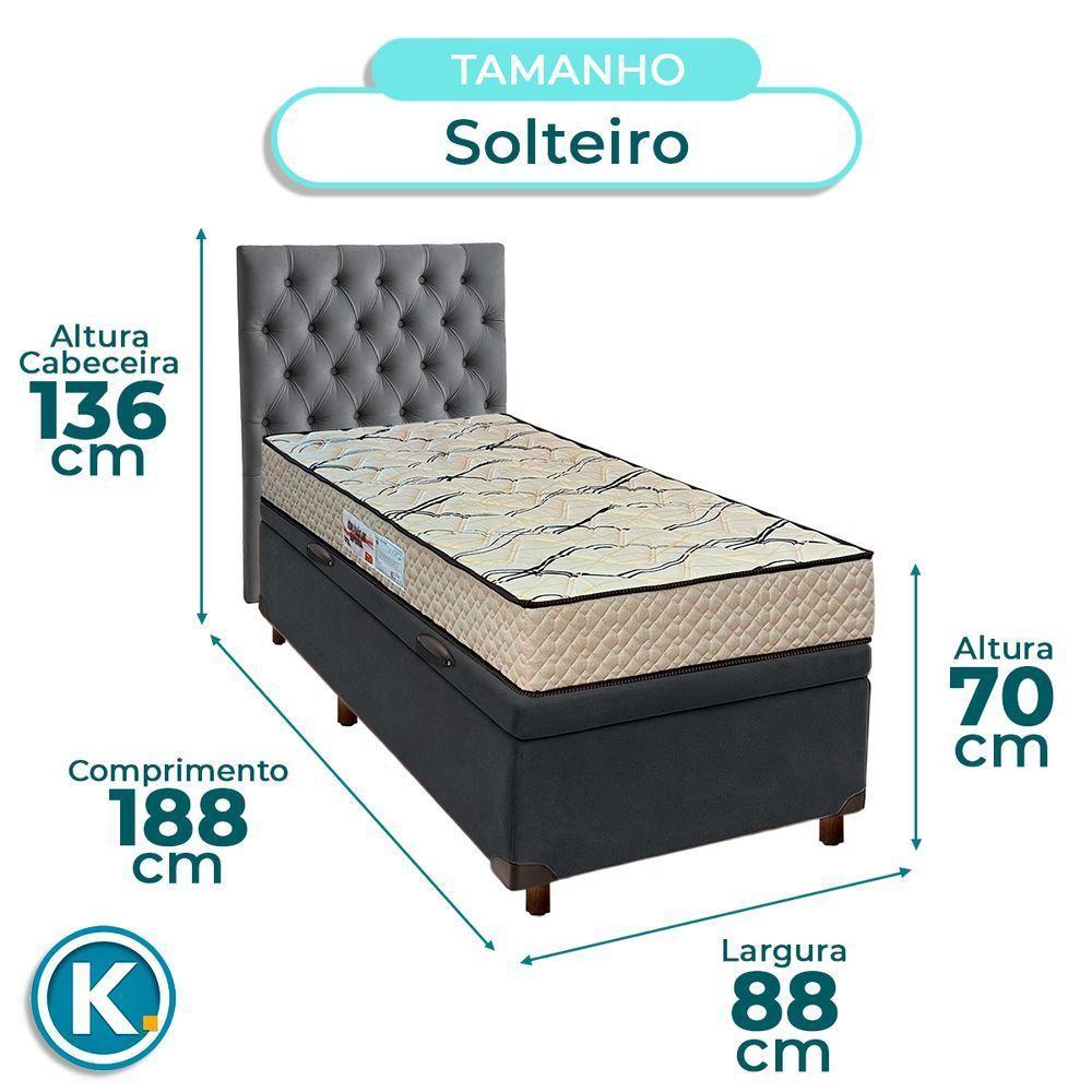 Cama + Bau Blindado E Colchão D33 Solteiro - Maxsono Paropas + Cabeceira - 3