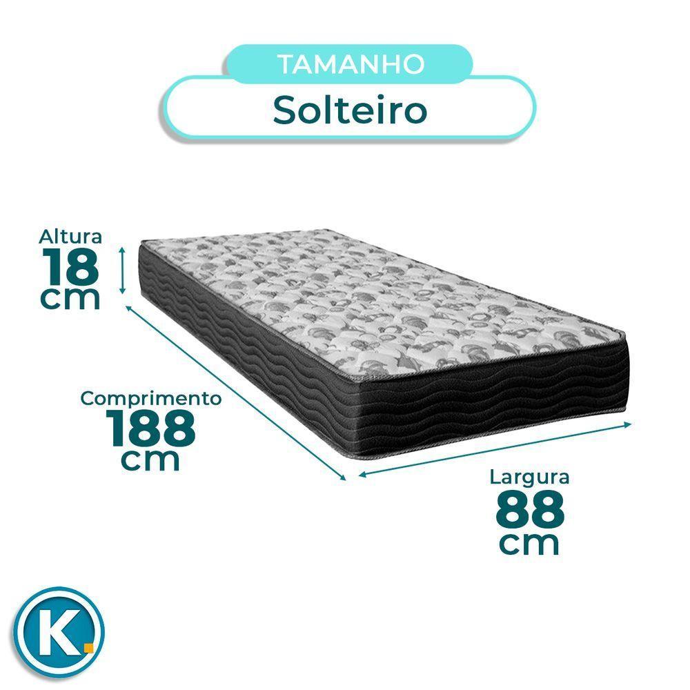 Cama + Bau Cinza E Colchão Ortobom D33 Solteiro - Iso100 + Cabeceira - 5