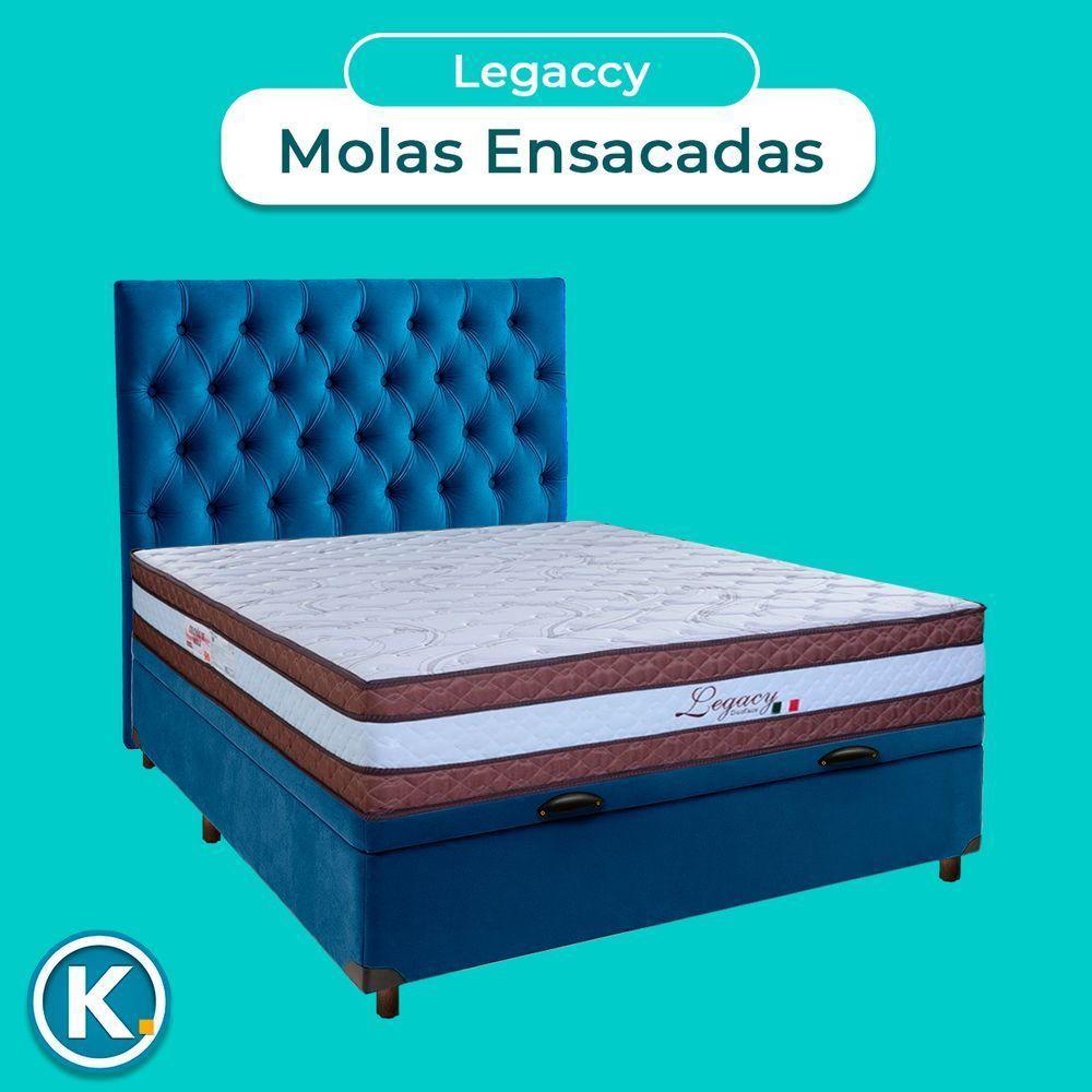 Cama + Bau Blindado E Colchão Molas Ensacadas Casal - Legaccy Paropas + Cabeceira - 4