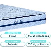 Cama + Bau Blindado E Colchão Molas Ensacadas Casal - Blue Paropas + Cabeceira - 2