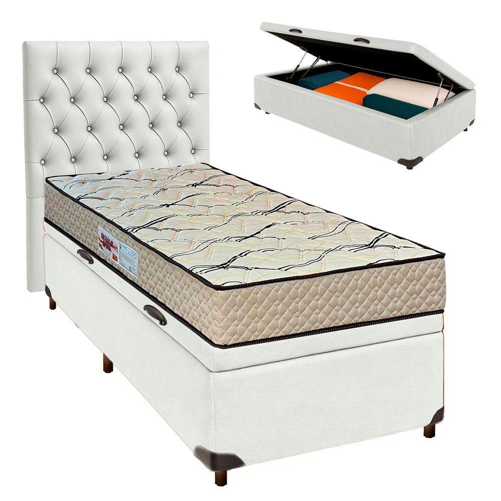 Cama + Bau Blindado E Colchão D33 Solteiro - Maxsono Paropas + Cabeceira - 1