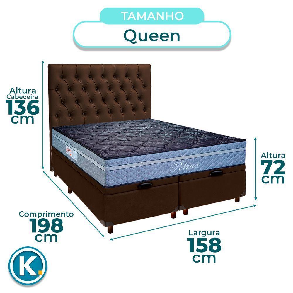 Cama + Bau Blindado E Colchão Molas Ensacadas Queen - Petrus Paropas + Cabeceira - 3