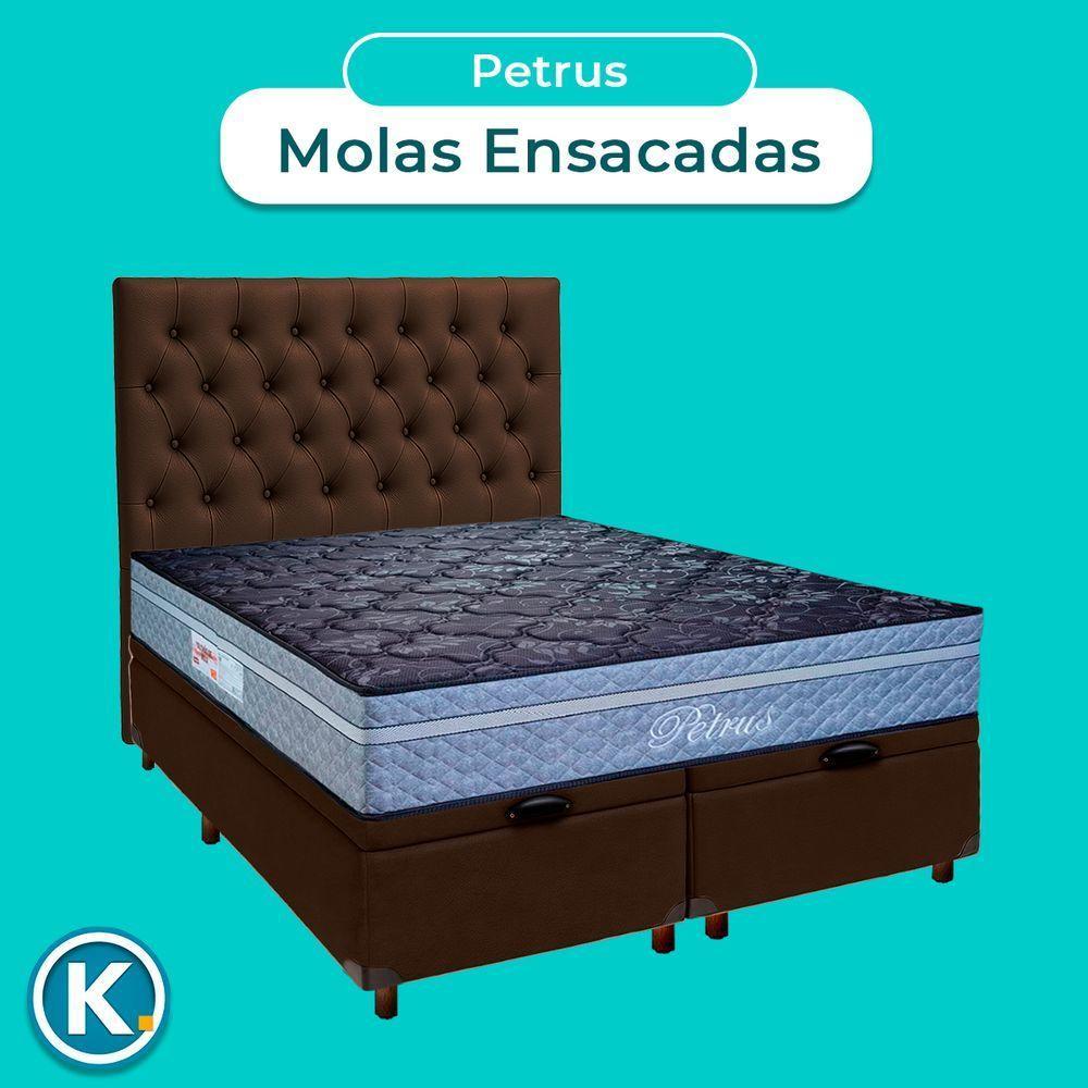 Cama + Bau Blindado E Colchão Molas Ensacadas Queen - Petrus Paropas + Cabeceira - 4