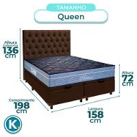 Cama + Bau Blindado E Colchão Molas Ensacadas Queen - Petrus Paropas + Cabeceira - 3