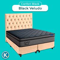 Box Perola + Cabeceira + Colchão Queen Confort Black Ortobom