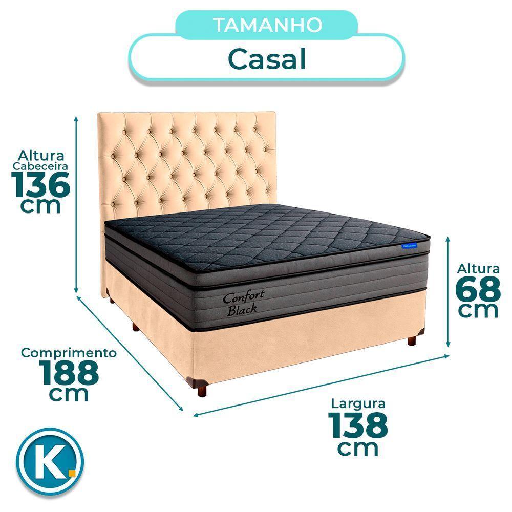 Box Perola + Cabeceira + Colchão Casal Confort Black Ortobom - 3