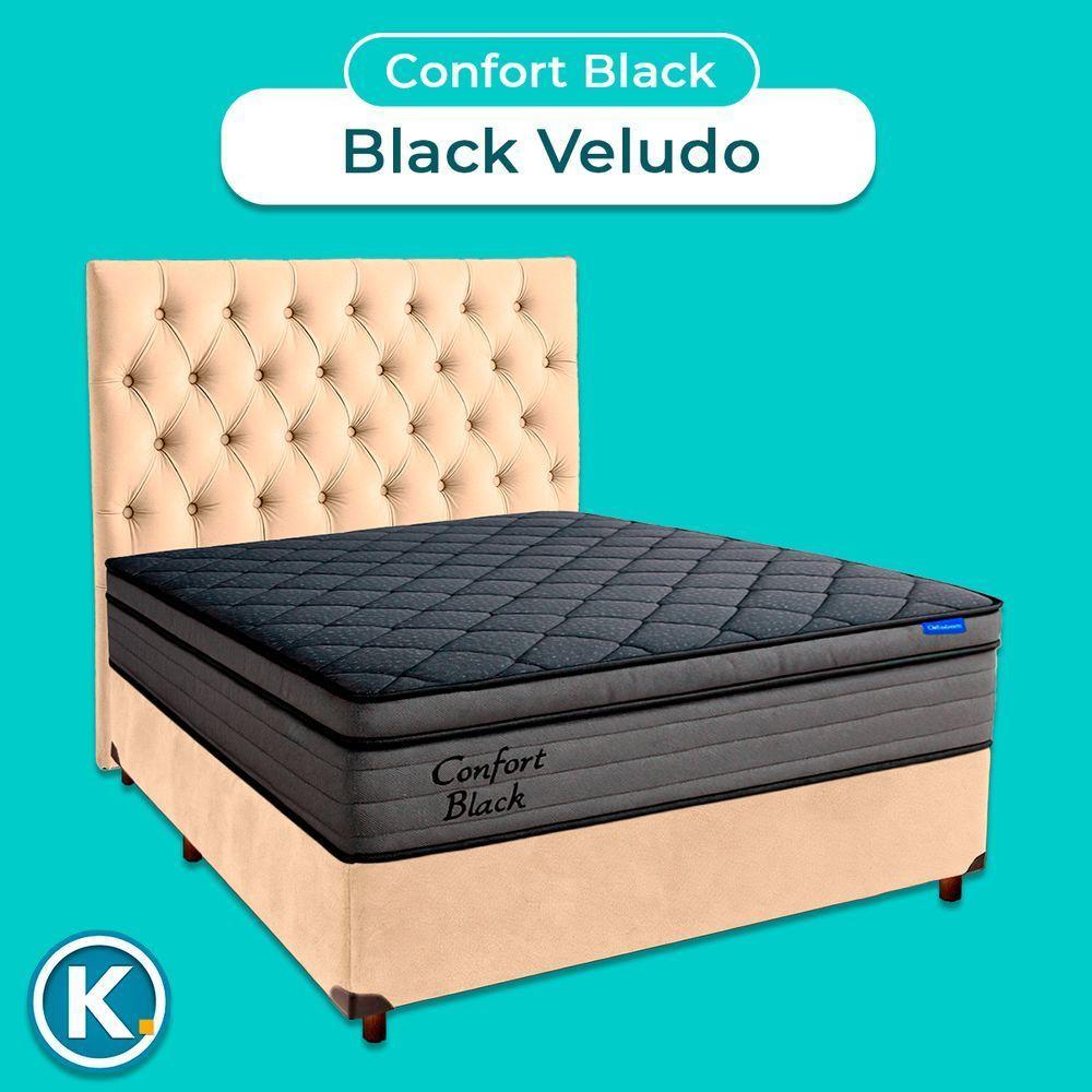 Box Perola + Cabeceira + Colchão Casal Confort Black Ortobom - 4