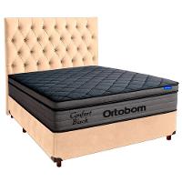 Box Perola + Cabeceira + Colchão Casal Confort Black Ortobom - 1