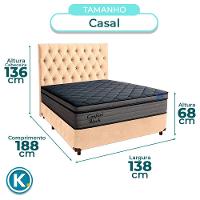 Box Perola + Cabeceira + Colchão Casal Confort Black Ortobom - 3