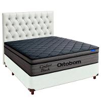 Box Branco + Cabeceira + Colchão Casal Confort Black Ortobom - 1