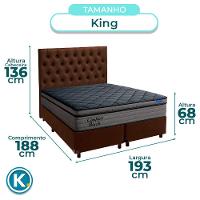 Cama Box Marrom+cabeceira+colchão King Confort Black Ortobom - 3