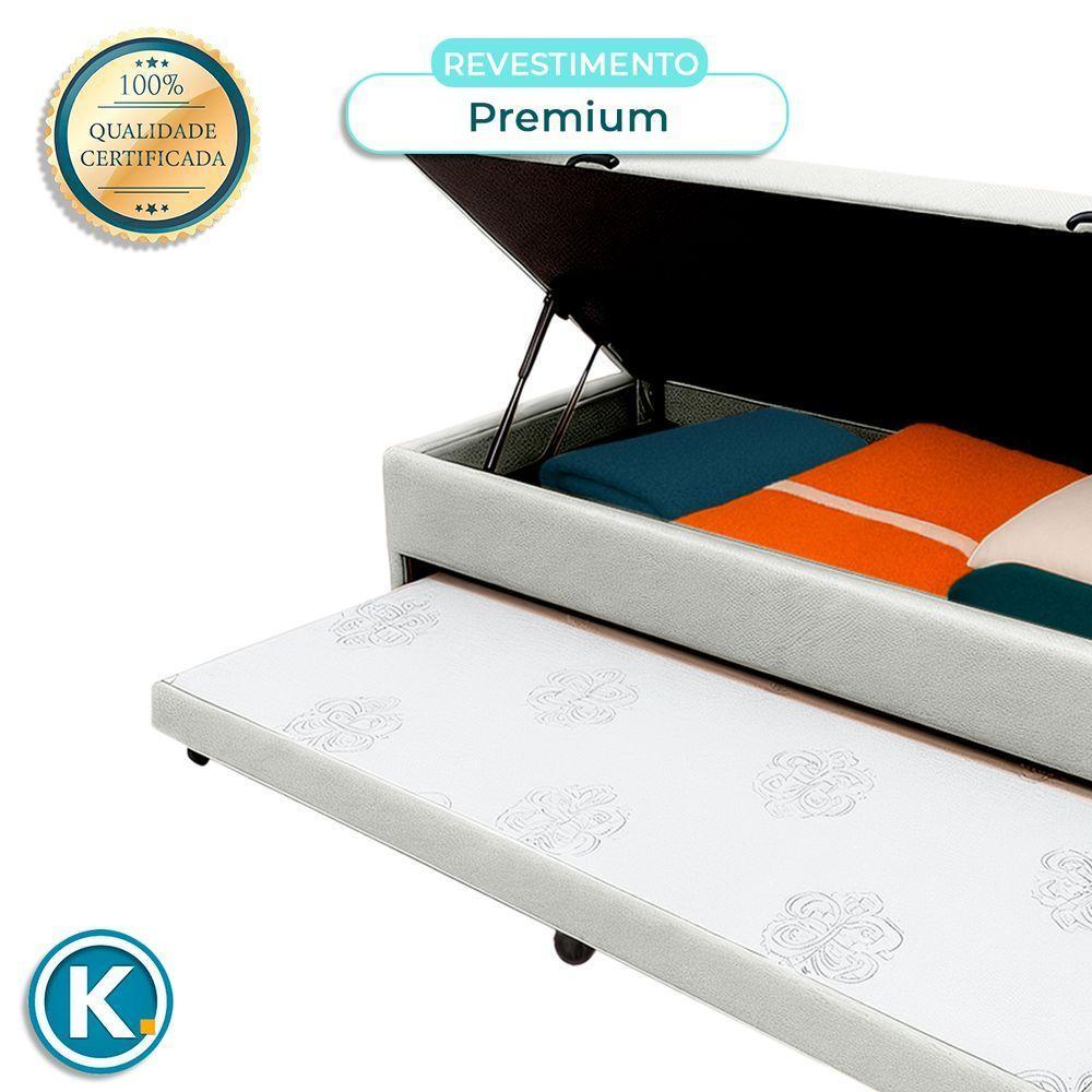 Bicama Com Baú Solteiro Viena Nature Branco 88x188 - 3