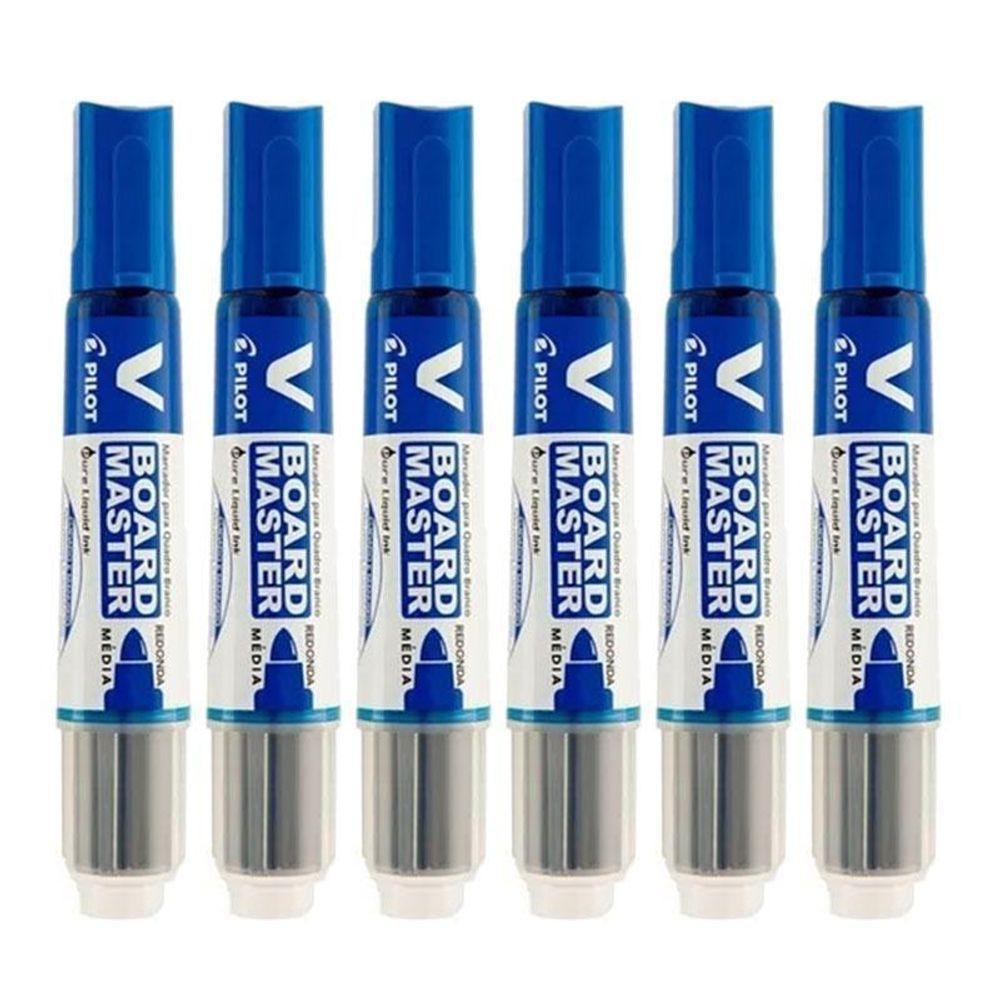 Pincel Para Quadro Branco Recarregável Board Master Azul 6 Unidades - Pilot - 1
