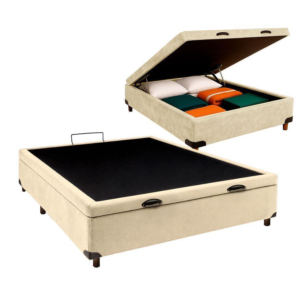 Cama Box Baú Casal Perola Nature 138x188 - 1