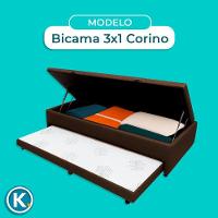 Bicama Com Baú Solteiro Viena Nature Marrom 88x188 - 3