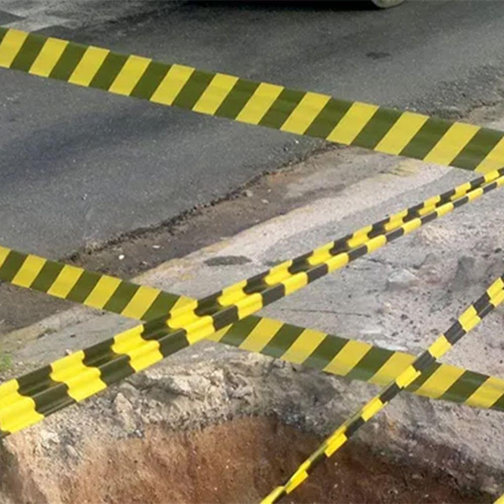 Fita Sinalizaçao 100 Metros Zebrada Segurança Area Restrita Demarcaçao Isolamento Proteçao - 5