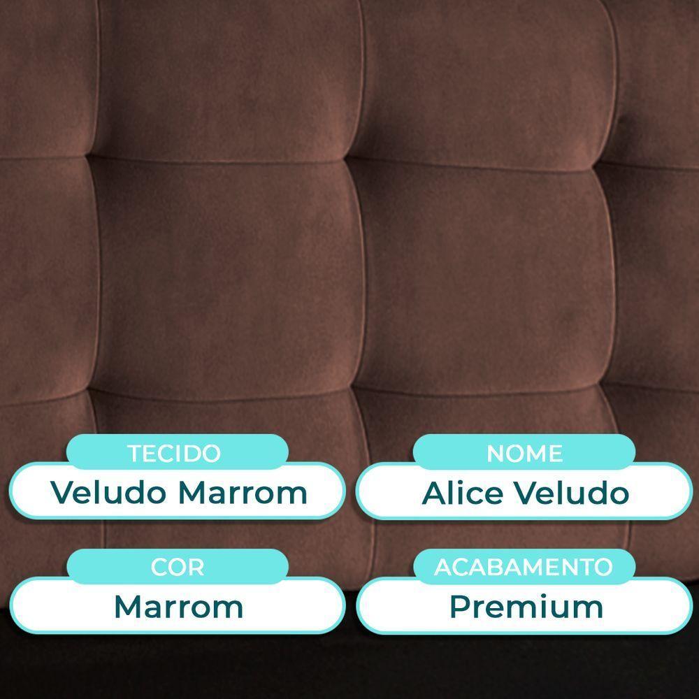 Cabeceira Estofada Queen Alice Nature Veludo Cafe 158x136 - 2
