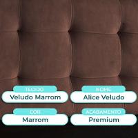 Cabeceira Estofada Queen Alice Nature Veludo Cafe 158x136 - 2